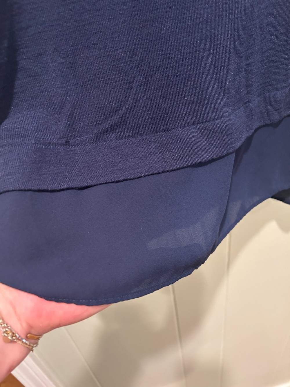 Banana Republic Navy Layered Tank with Chiffon Hem - Picture 3 of 4